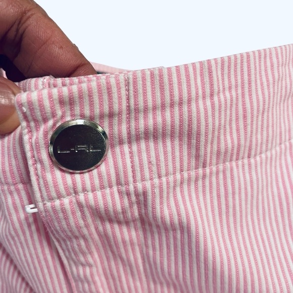 Lauren Active by Ralph Lauren Pink Striped Cropped Pants Women’s Size 10P - Picture 5 of 12
